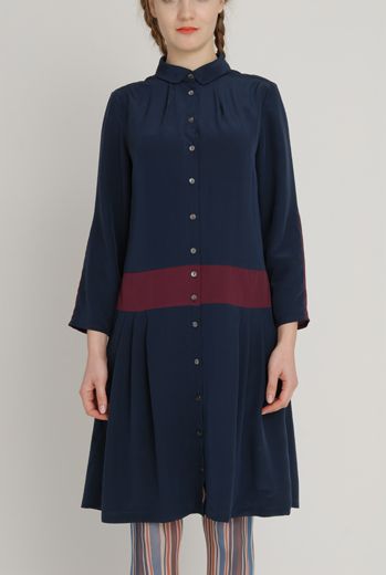 AW1213 CREPE DE CHINE LOYAL DRESS - SLATE